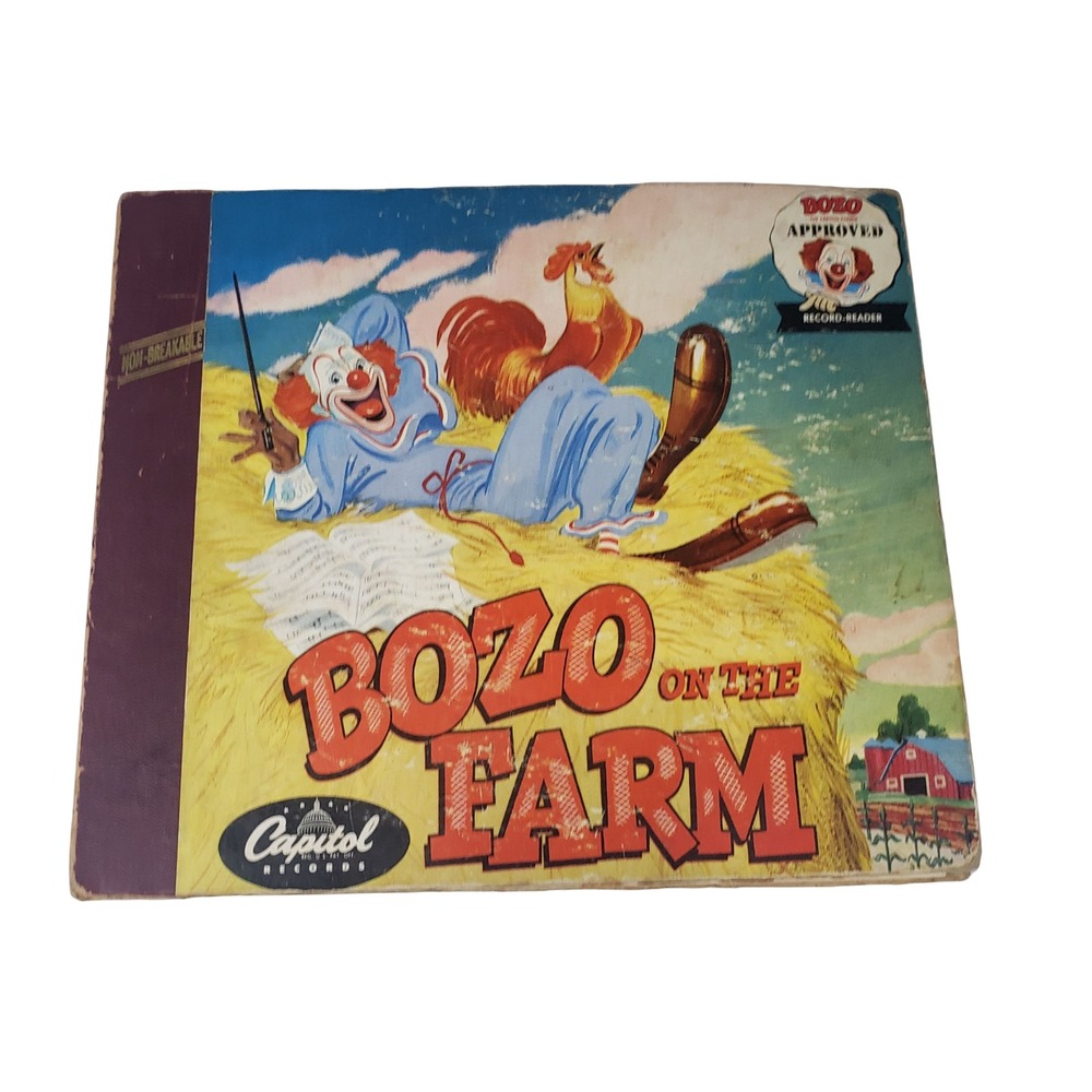 Vintage 1950 Bozo on the Farm Capitol Records 78 RPM Record Reader Book DBX-3076